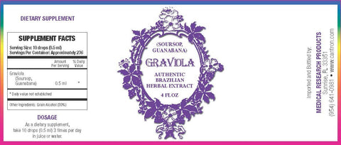Graviola (Soursop, Guanabana) Herbal Extract 4 FL OZ Dropper Bottle
