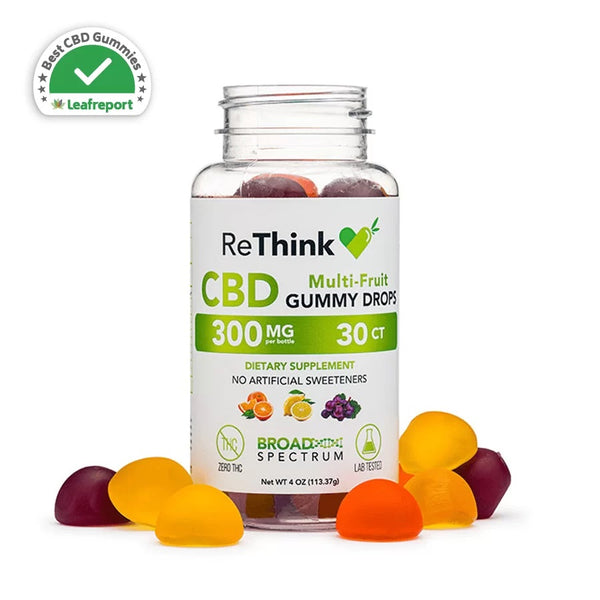 ReThink 300mg CBD Gummy Drops – Multi-Fruit – 30ct