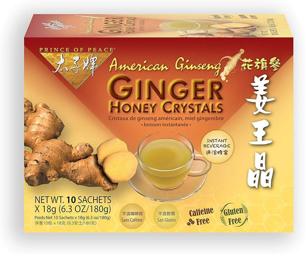 PRINCE OF PEACE Instant Ginger Honey Crystals, 10 Sachets