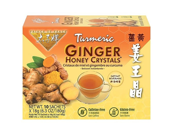 PRINCE OF PEACE Instant Ginger Honey Crystals, 10 Sachets