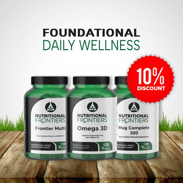 Frontier Multivitamin 120 ct, Omega 3D 120 ct, Mag Complete 300 120 ct.