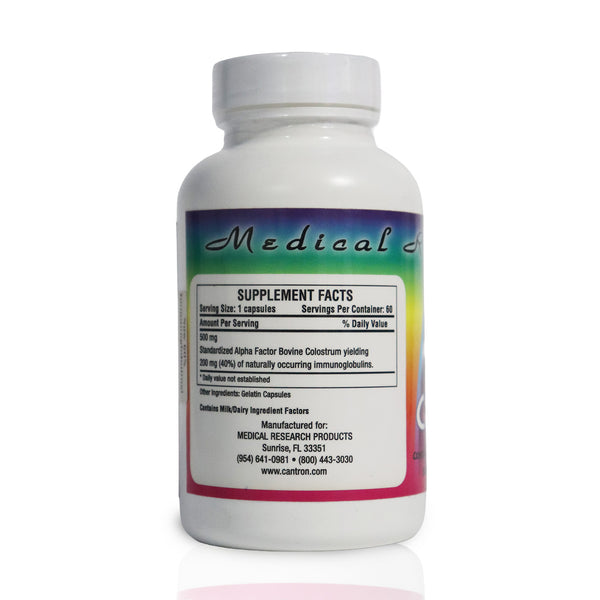 Bovine Colostrum, 500 mg/60 Capsules, 40 % Immunoglobulins