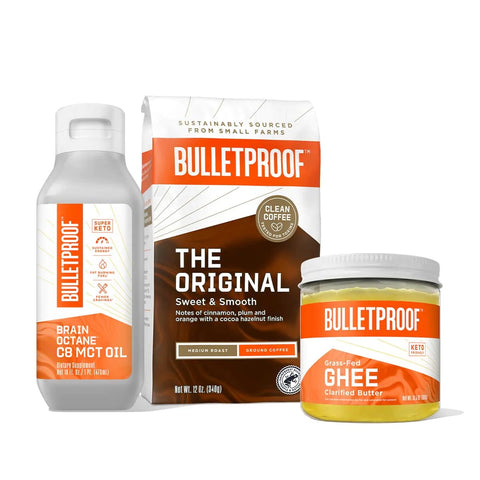 BULLETPROOF COFFEE KIT GROUND COFFEE, GHEE AND BRAIN OCTANE C8 MCT OIL