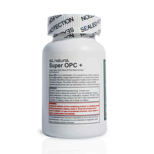 Super OPC Plus, (Grape Seed, Red Wine and Pine Bark Extract) 450 mg/100 Capsules